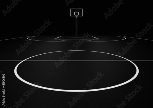 Basketball court - black and white