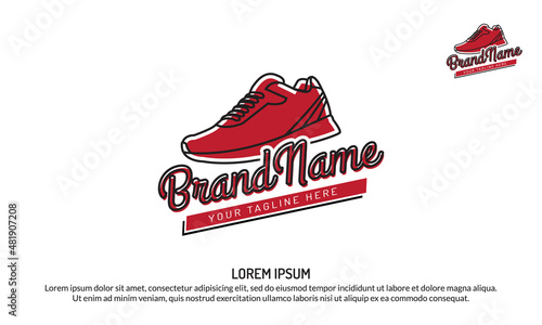 Vector flat shoe design. Logo for sports shoe brand set. shoe icon. sneakers logo.