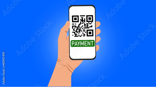 Digital payment concept, QR code mobile phone. modern business concept.