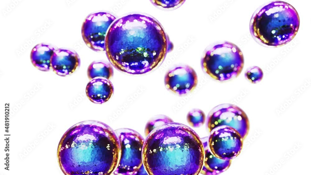 Seamless looping DOF camera abstract 3D animation of the moving and morphing violet blue glass metaballs rendered in UHD with alpha matte Seamless looping DOF camera abstract 3D animation of the moving and morphing violet blue glass metaballs rendered in UHD with alpha matte