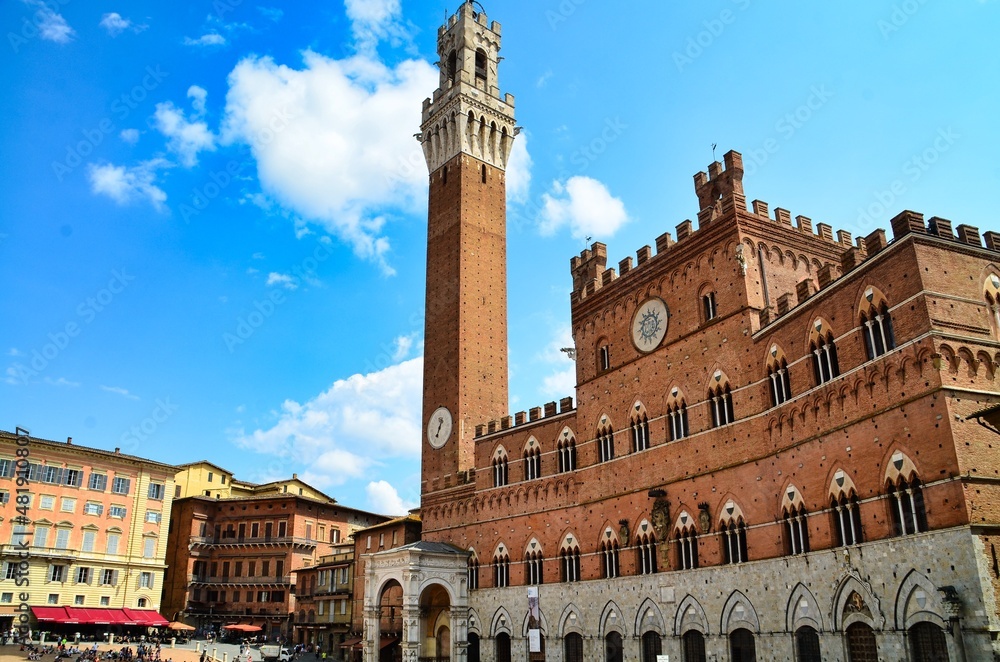 Siena - Old City in Italy and the Medieval Palace