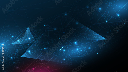 Abstract background connecting innovation dots and line communication concept