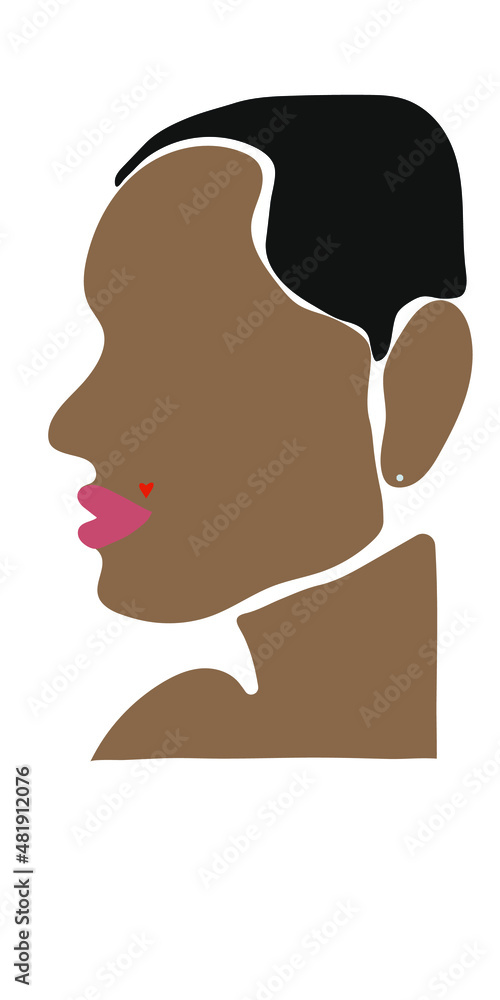 Boho Abstract art. A beautiful woman. Profile . Vector illustration . portrait of a woman Boho Abstract art. A beautiful woman. Profile . Vector illustration . portrait of a woman