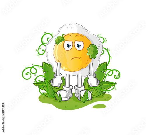 sunny side up waiting too long mascot. cartoon vector