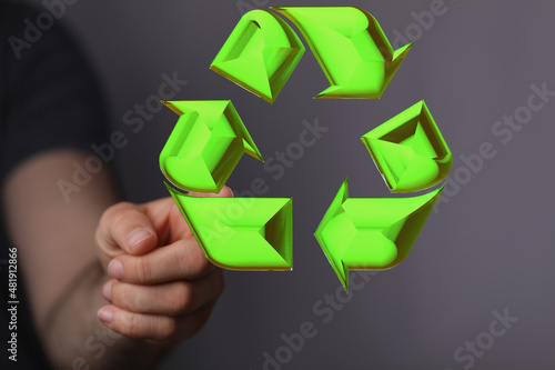 3d rendering of green recyc...