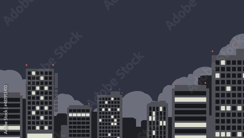 都会　夜　雲　横