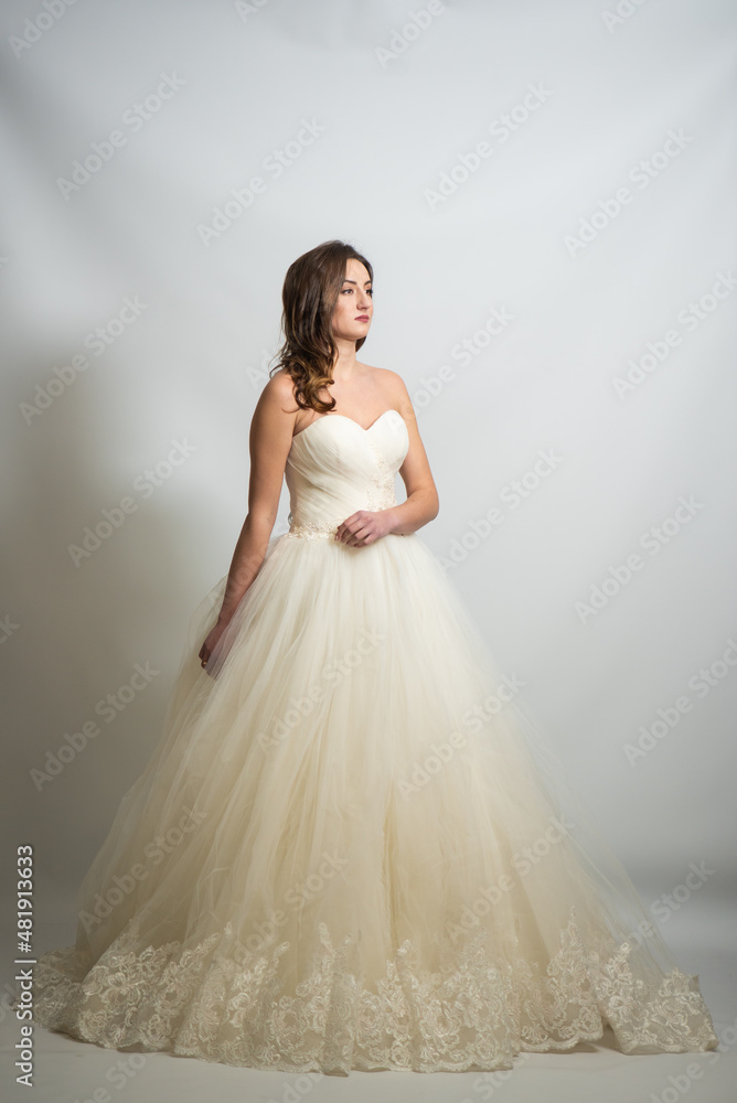 Beauty young bride white wedding dress Beauty young bride white wedding dress
