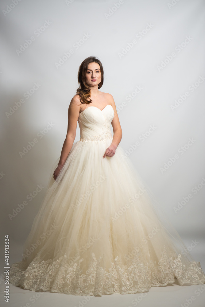Beauty young bride white wedding dress Beauty young bride white wedding dress