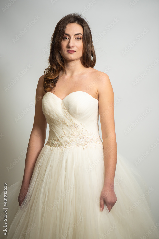 Beauty young bride white wedding dress Beauty young bride white wedding dress
