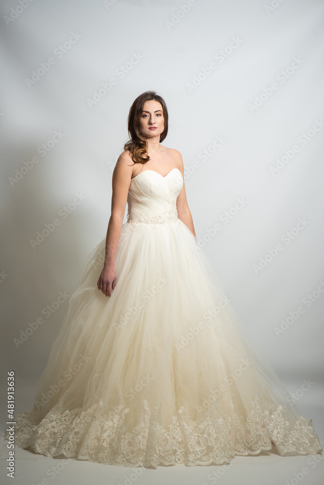 Beauty young bride white wedding dress Beauty young bride white wedding dress
