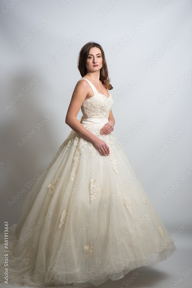 Beauty young bride white wedding dress Beauty young bride white wedding dress