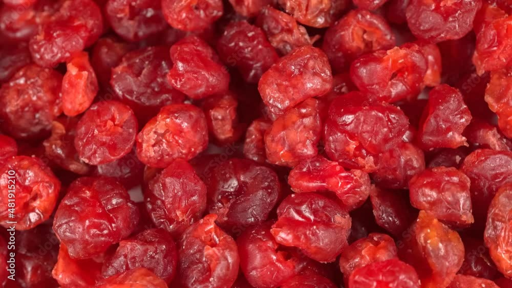 Many dried cherries at background - rotating and looping video Many dried cherries at background - rotating and looping video