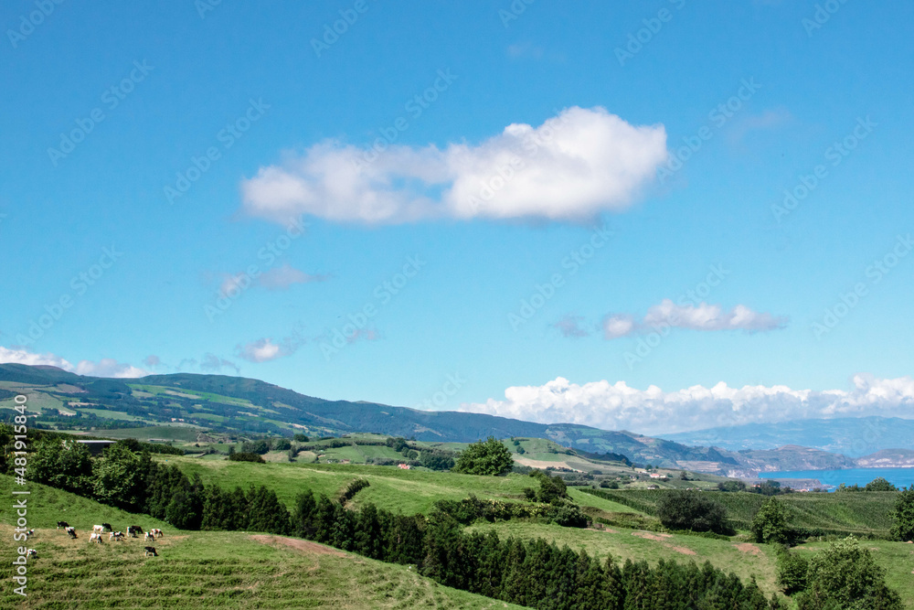 landscape with mountains azores