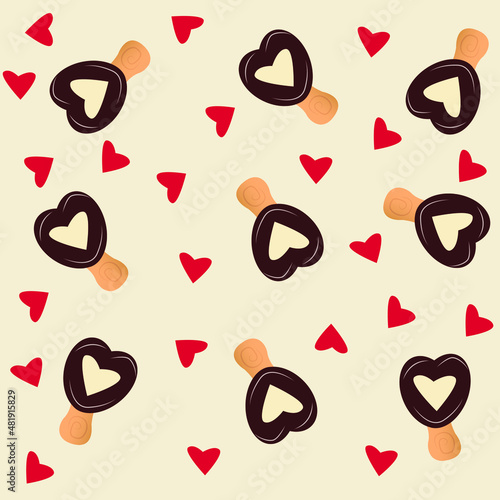 Seamless pattern  ice cream aPerfect for wrapping paper and fabric textile. photo