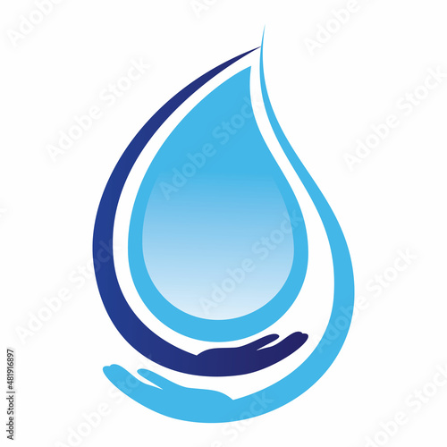 Safe water logo template design. Water Care logo vector design.