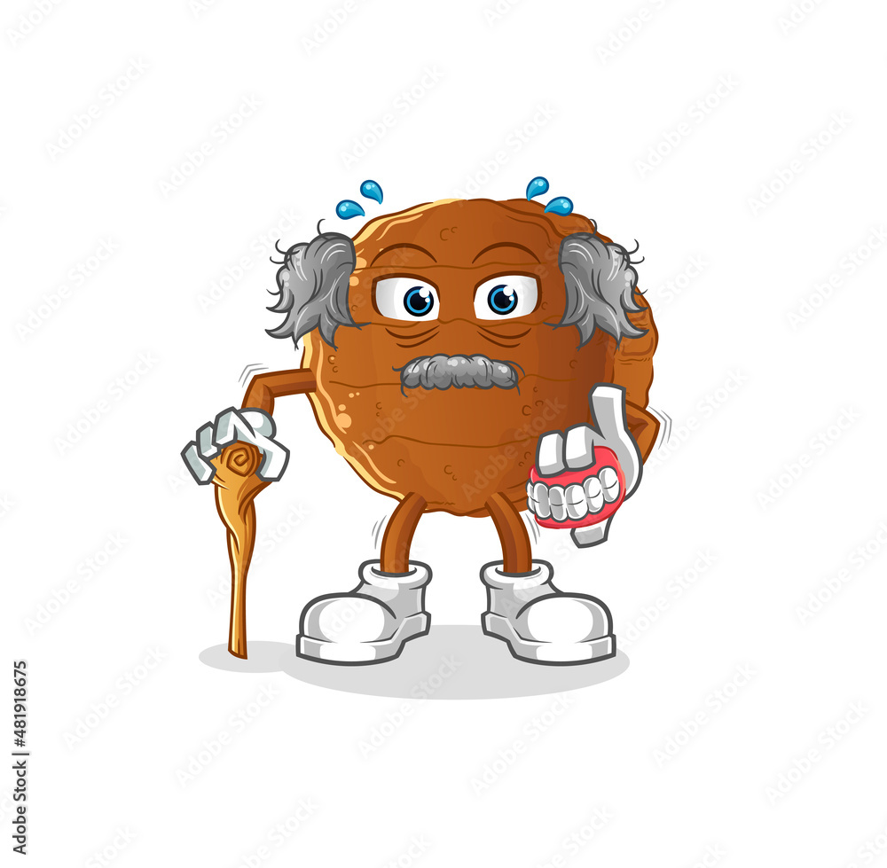 burger meat white haired old man. character vector burger meat white haired old man. character vector