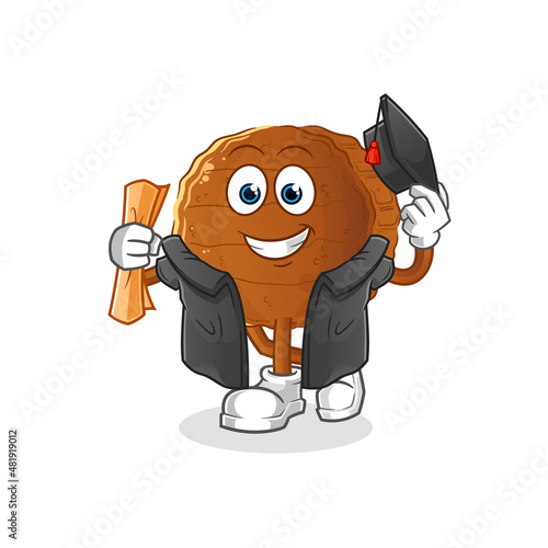 burger meat graduation vector. cartoon character