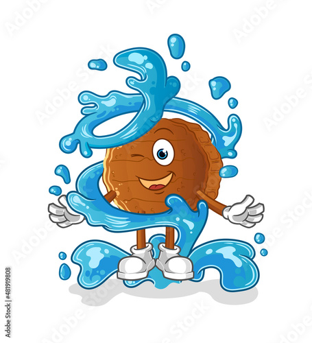 burger meat fresh with water mascot. cartoon vector