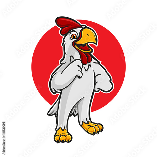 cartoon mascot chicken for company logo