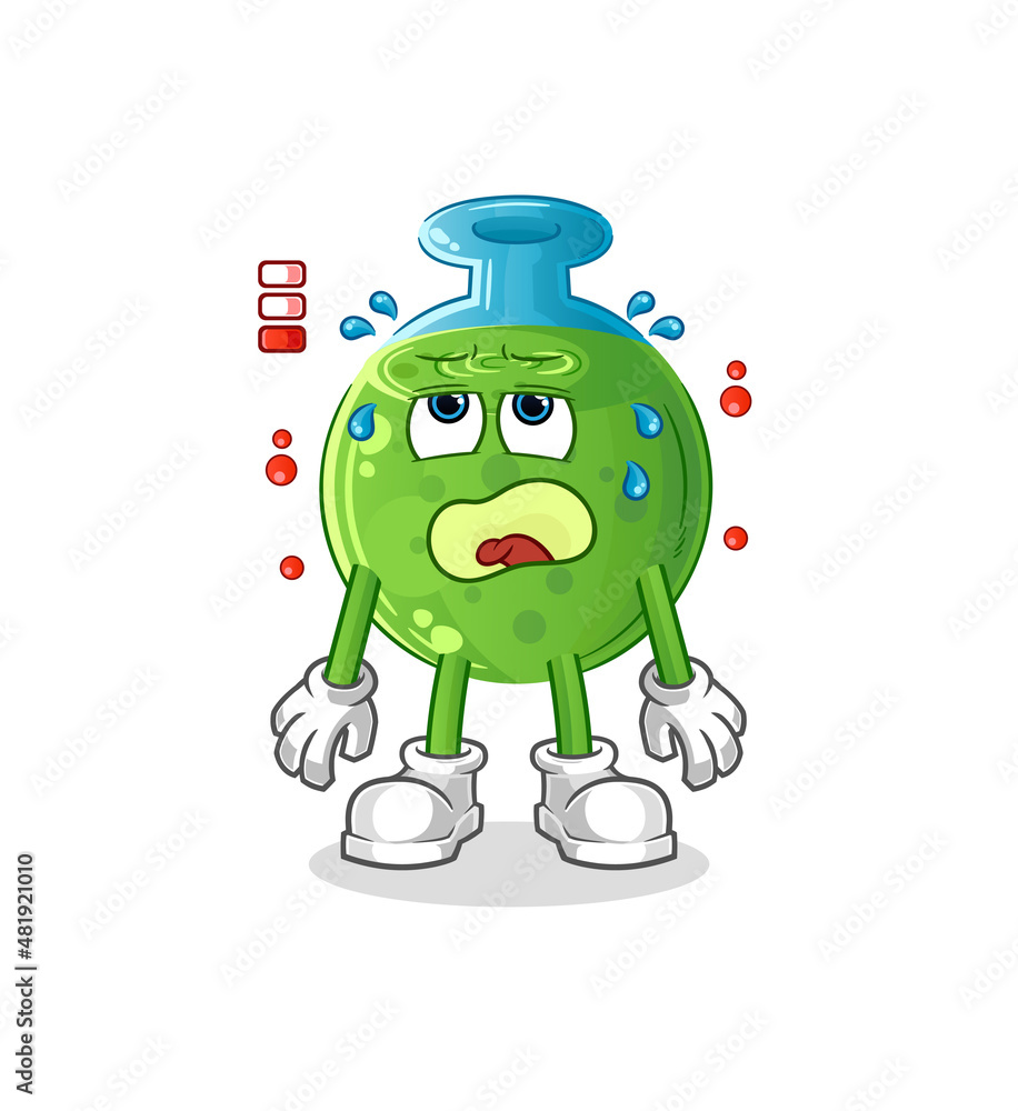 chemical tube low battery mascot. cartoon vector