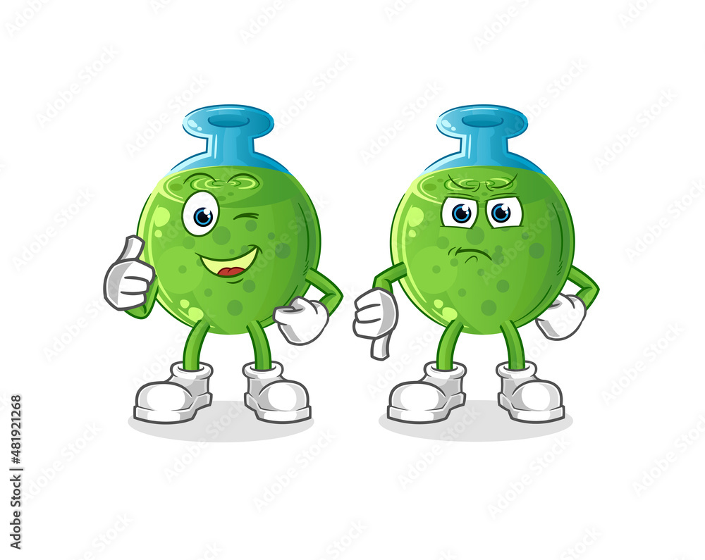 chemical tube thumbs up and thumbs down. cartoon mascot vector chemical tube thumbs up and thumbs down. cartoon mascot vector