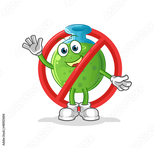 say no to chemical tube mascot. cartoon vector