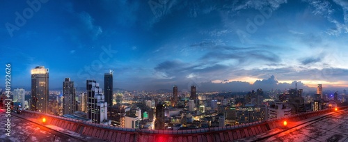 view on kuala lumpur city from roof of high building