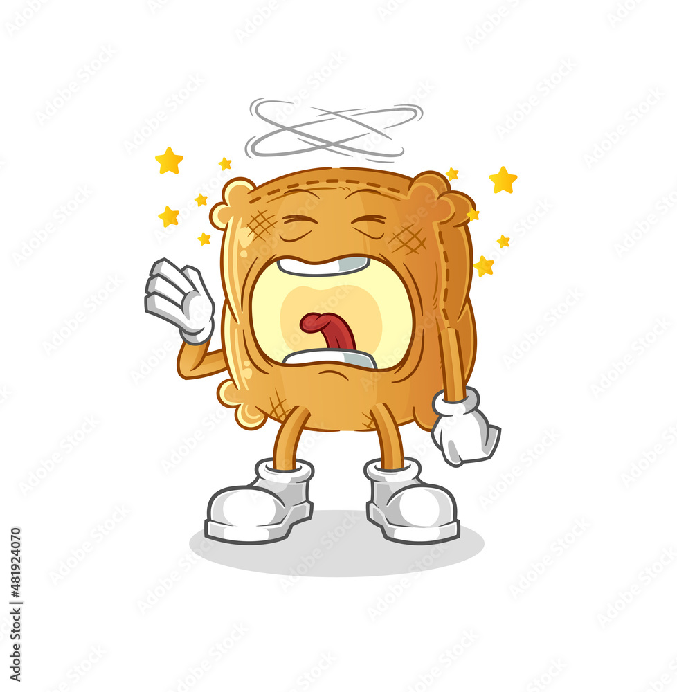 burlap sack yawn character. cartoon mascot vector burlap sack yawn character. cartoon mascot vector