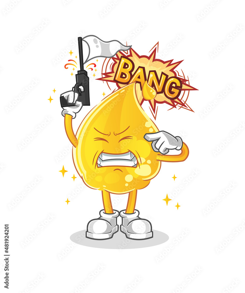 Fototapeta premium oil warning shot mascot. cartoon vector