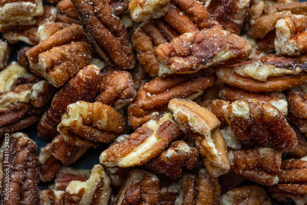 Pecan nuts close up