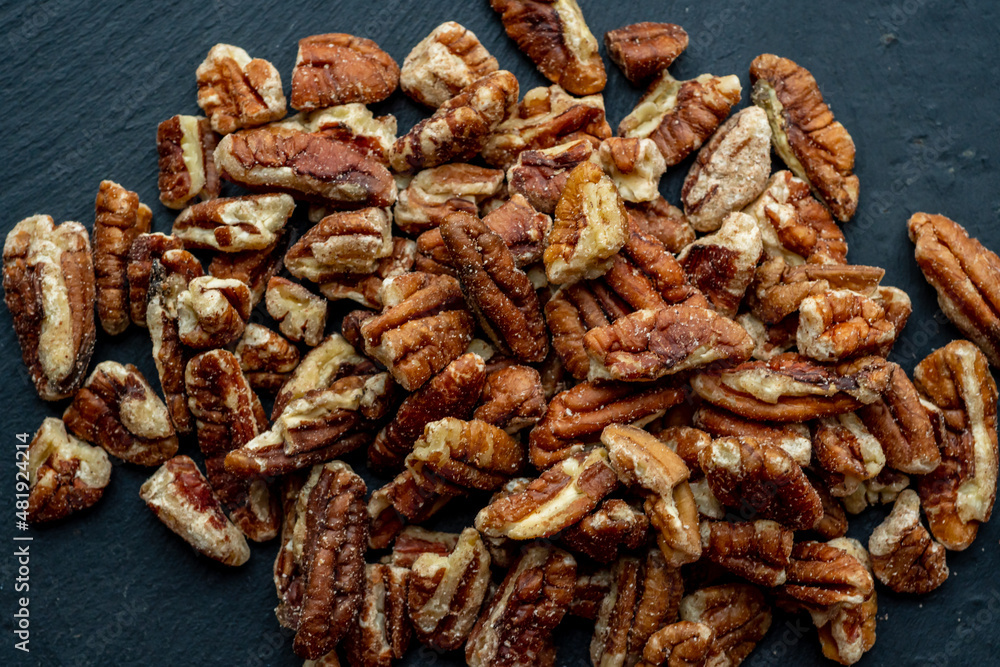 Pecan nuts close up