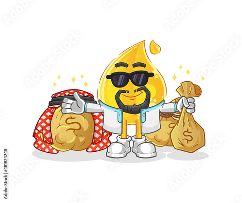 oil rich arabian mascot. cartoon vector