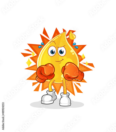 oil boxer character. cartoon mascot vector