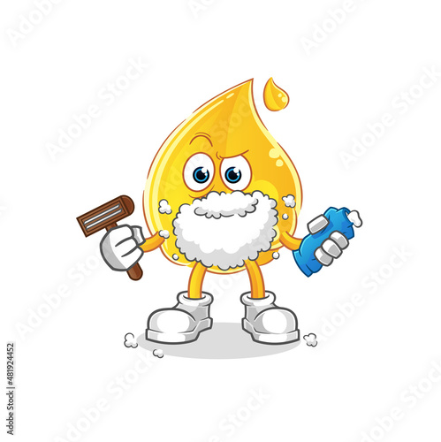 oil shave facial hair vector. cartoon character