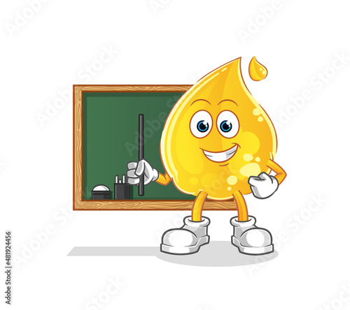 oil teacher vector. cartoon character