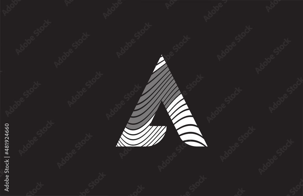Fototapeta premium black and white lines A alphabet letter icon logo design. Creative template for business