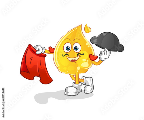 oil matador with red cloth illustration. character vector