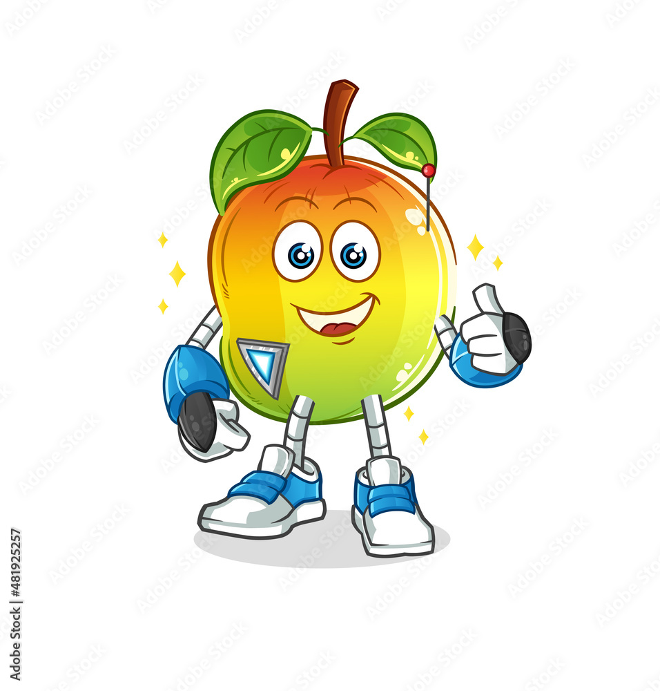mango robot character. cartoon mascot vector mango robot character. cartoon mascot vector