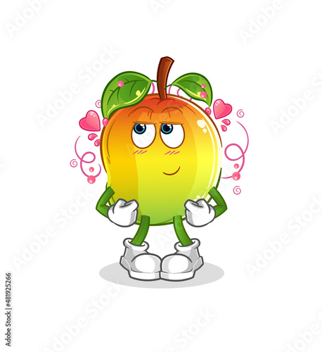 mango shy vector. cartoon character