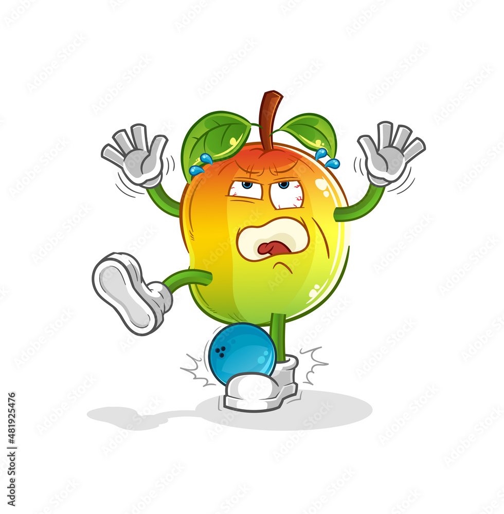 mango hiten by bowling cartoon. cartoon mascot vector mango hiten by bowling cartoon. cartoon mascot vector