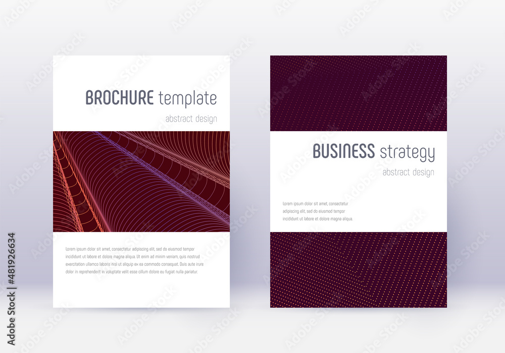 Fototapeta premium Minimalistic cover design template set. Orange abs