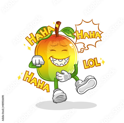 mango Laugh Out Loud character. cartoon mascot vector