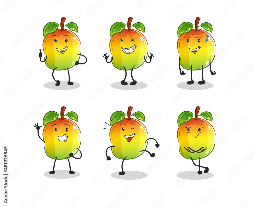 mango happy set character. cartoon mascot vector mango happy set character. cartoon mascot vector
