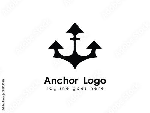 minimalist anchor logo, anchor vector logo design, Anchor icon Logo, Anchor marine icon