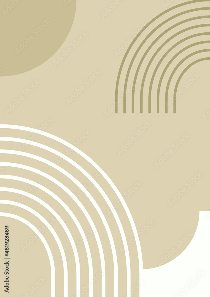 Obraz premium Circle abstract Flat Boho Geometric Neutral Color design Poster