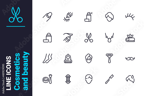 Skin care and body care procedures icons set