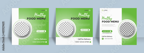 Food menu healthy banner social media post instagram post template design. Suitable for Social Media Post Restaurant and culinary Promotion