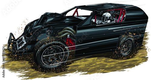 mud dirt racing isolated on white background for poster, t-shirt print, business element, social media content, blog, sticker, vlog, and card. vector illustration.