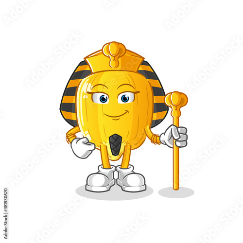corn kernel ancient egypt cartoon. cartoon mascot vector