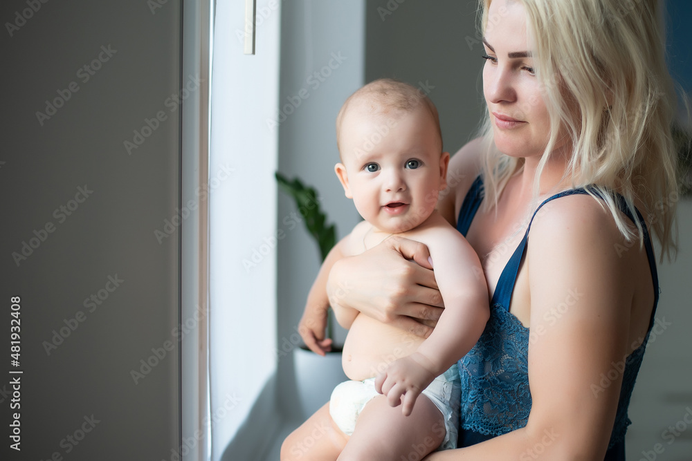 Portrait of happy mother and baby Portrait of happy mother and baby